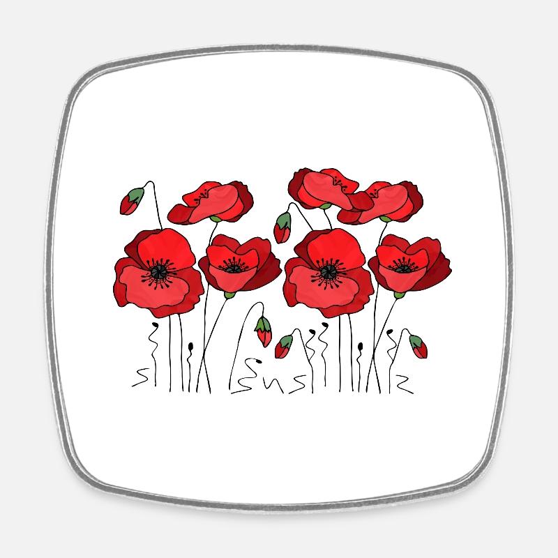 Blumen - Viereckiger Kühlschrankmagnet - Weiß