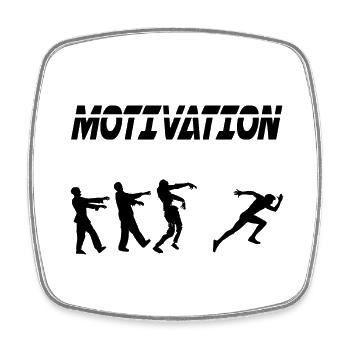 Motivation Sport Laufen Laufen Zombie - Viereckiger Kühlschrankmagnet - Weiß - Vorne