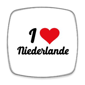 I Love Niederlande - Viereckiger Kühlschrankmagnet - Weiß - Vorne
