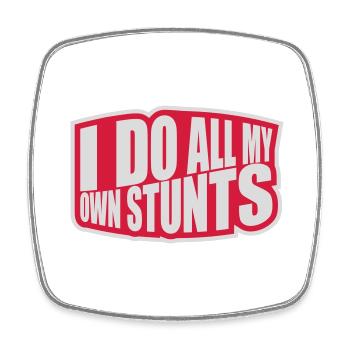 all my own stunts - Viereckiger Kühlschrankmagnet - Weiß - Vorne