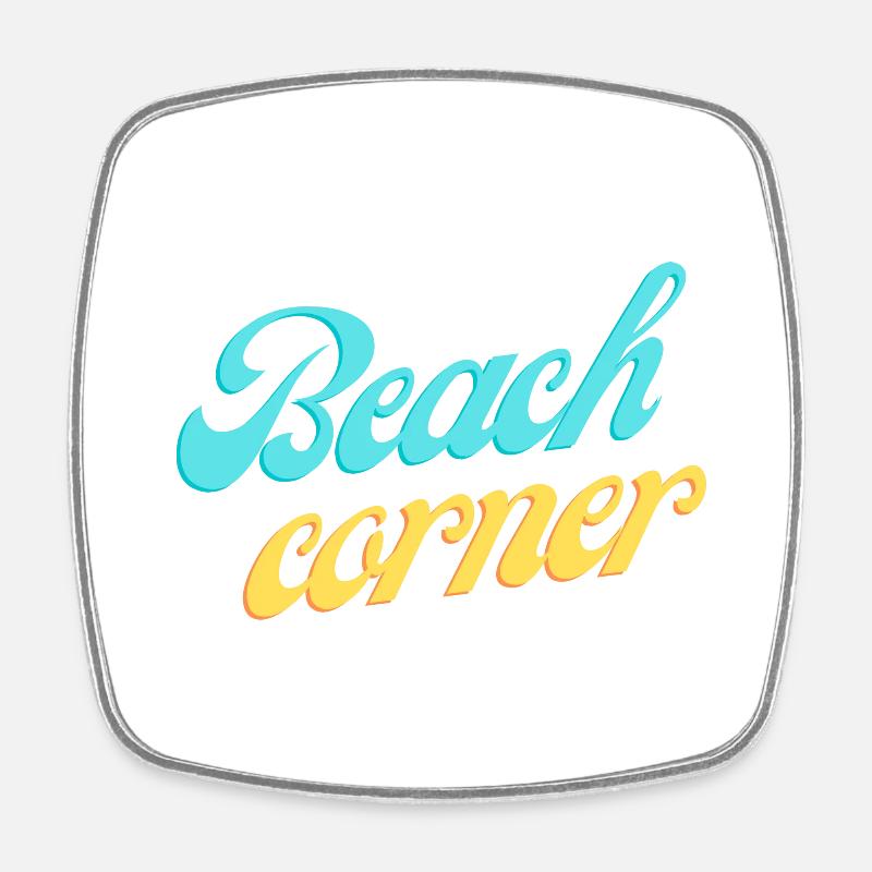 Beach corner - Magnet carré - blanc