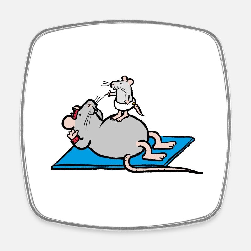 Sit up - Square fridge magnet - white