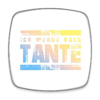 Ich werde Bald Tante - Viereckiger Kühlschrankmagnet - Weiß - Vorne