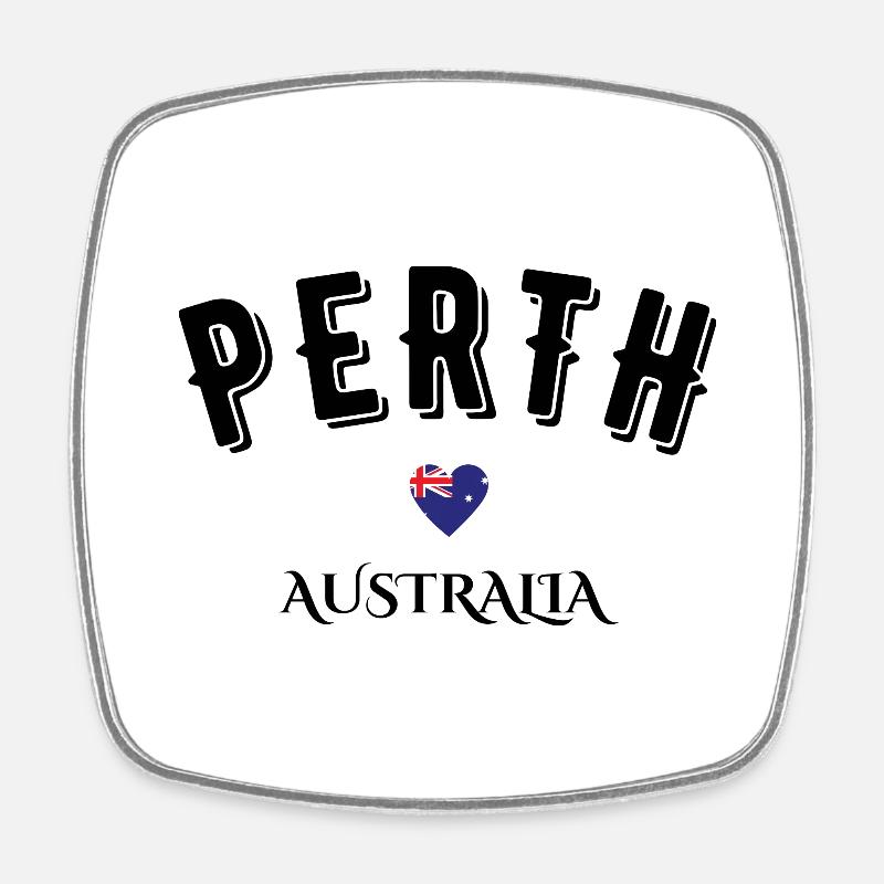Perth Australia - Square fridge magnet - white