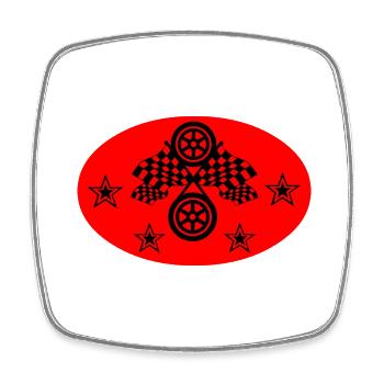 Car - Square fridge magnet - white - Front