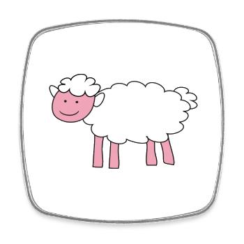 Sheep - Square fridge magnet - white - Front