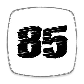 85 Number jersey - Square fridge magnet - white - Front