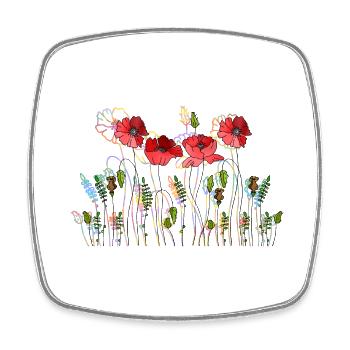 Blumen - Viereckiger Kühlschrankmagnet - Weiß - Vorne