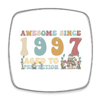 Awesome since 1997 - 26th Birthday - 2023 Groovy - Square fridge magnet - white - Front