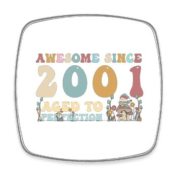 Awesome since 2001 - 22nd Birthday - 2023 Groovy - Square fridge magnet - white - Front