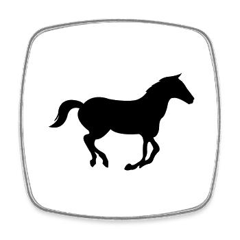 Horse - Square fridge magnet - white - Front