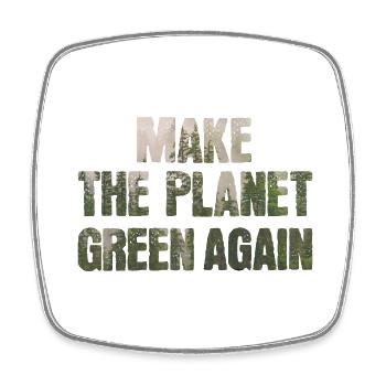 green planet - Viereckiger Kühlschrankmagnet - Weiß - Vorne