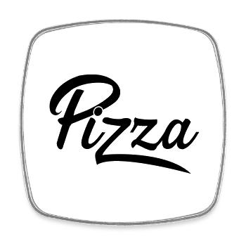 Pizza - Viereckiger Kühlschrankmagnet - Weiß - Vorne