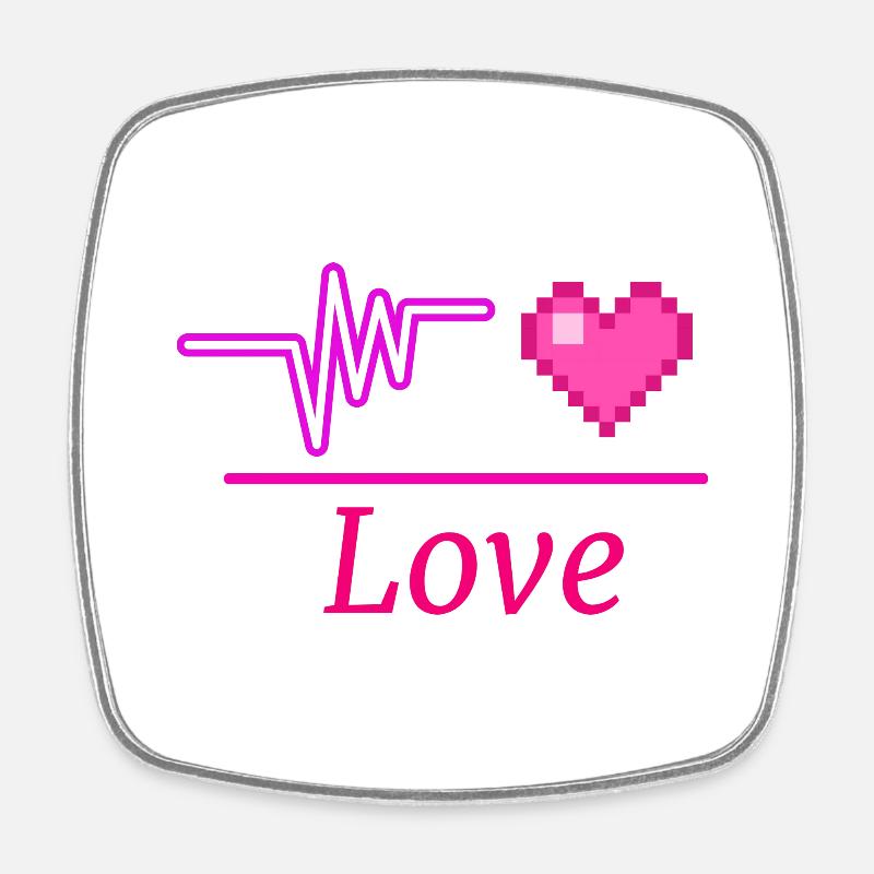 Love - Square fridge magnet - white