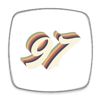 97th anniversary vintage - Square fridge magnet - white - Front