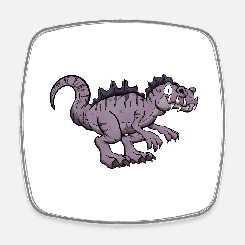 Happy Smiling Acrocanthosaurus - Square fridge magnet - white