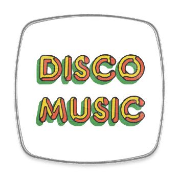 Disco Music Grunge Style - Square fridge magnet - white - Front
