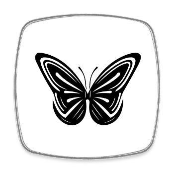 Élégant papillon géométrique vintage - Magnet carré - blanc - Devant