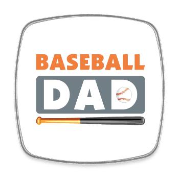 Baseball Papa - Viereckiger Kühlschrankmagnet - Weiß - Vorne