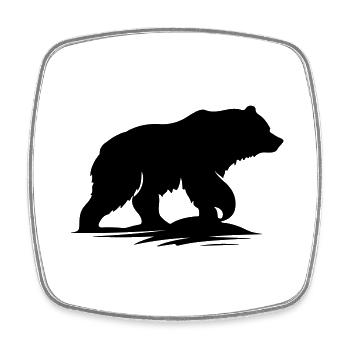ours - Magnet carré - blanc - Devant