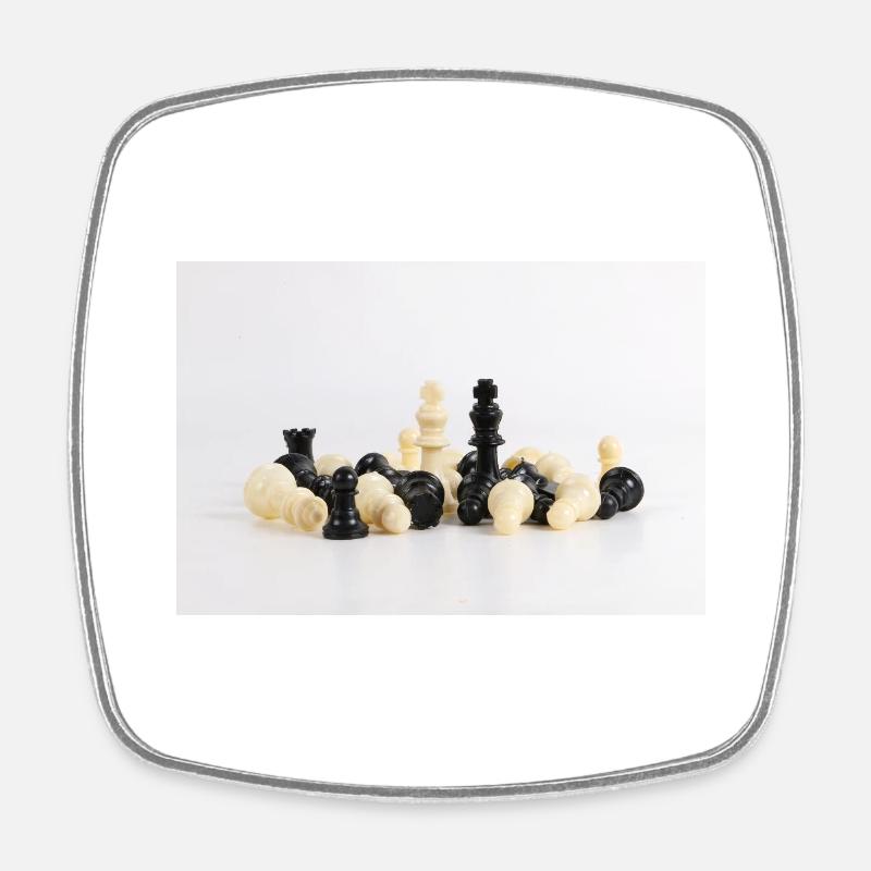 Pièces d’échecs - Magnet carré - blanc