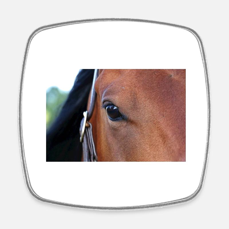 Horse's eye - Square fridge magnet - white