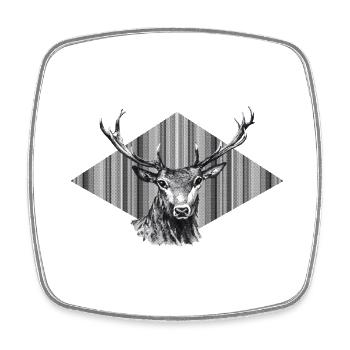 Deer - Square fridge magnet - white - Front