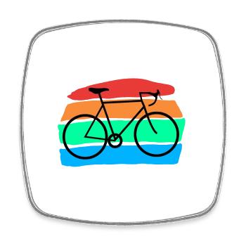 Bicycle - Square fridge magnet - white - Front