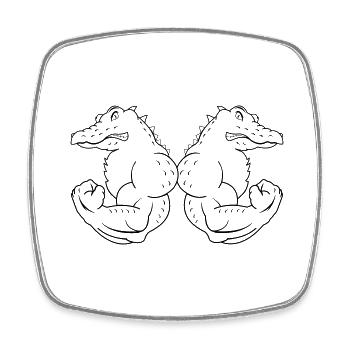 strong crocodiles - Viereckiger Kühlschrankmagnet - Weiß - Vorne