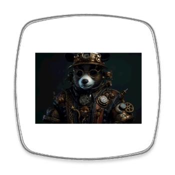Panda 4 - Viereckiger Kühlschrankmagnet - Weiß - Vorne