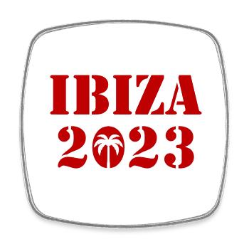 Ibiza 2023 - Viereckiger Kühlschrankmagnet - Weiß - Vorne