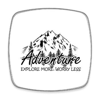 Cadeau d’aventure en montagne Dire Randonnée alpiniste - Magnet carré - blanc - Devant