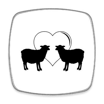 Sheep Love - Square fridge magnet - white - Front