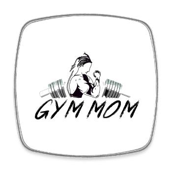 GYM TSHIRT FÜR FRAUEN, GYM MOM - Viereckiger Kühlschrankmagnet - Weiß - Vorne