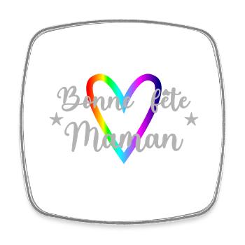 BONNE FÊTE MAMAN. MAMAN. FÊTE DES MÈRES. JE T'AIME - Magnet carré - blanc - Devant