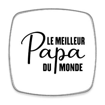 Le meilleur papa du monde - Magnet carré - blanc - Devant