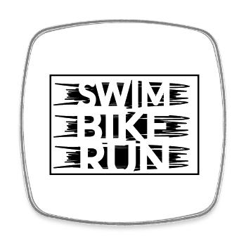 Triathlon Natation Bike Run Marathon - Magnet carré - blanc - Devant