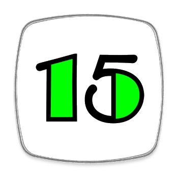 15. 15 ANS. 15e ANNIVERSAIRE. ANNIVERSAIRE 15 ANS. - Magnet carré - blanc - Devant