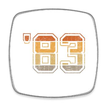 Year 1983 - '83 - Square fridge magnet - white - Front