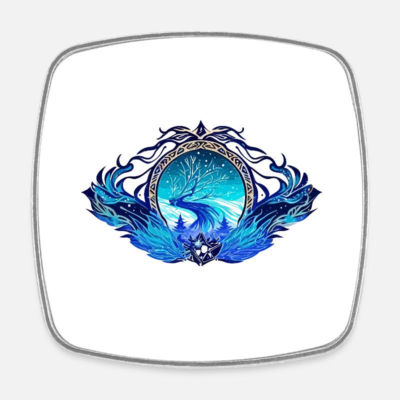 Winter cold - Square fridge magnet - white