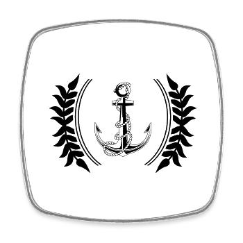 anker wappen - Viereckiger Kühlschrankmagnet - Weiß - Vorne
