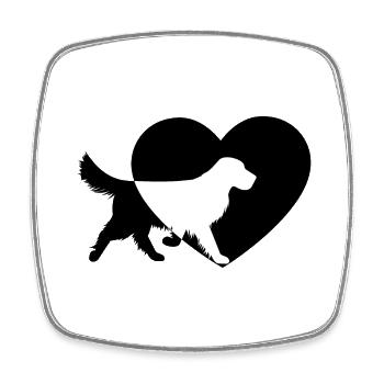 Hund Dog - Viereckiger Kühlschrankmagnet - Weiß - Vorne
