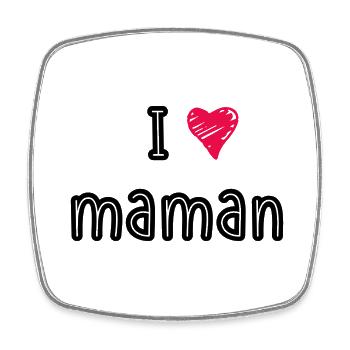 I love maman - Magnet carré - blanc - Devant