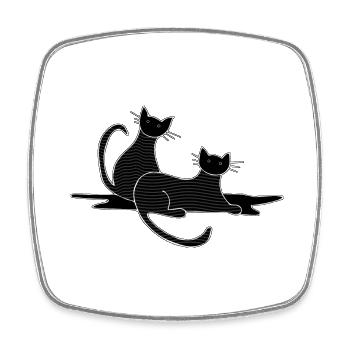 Chats - Magnet carré - blanc - Devant