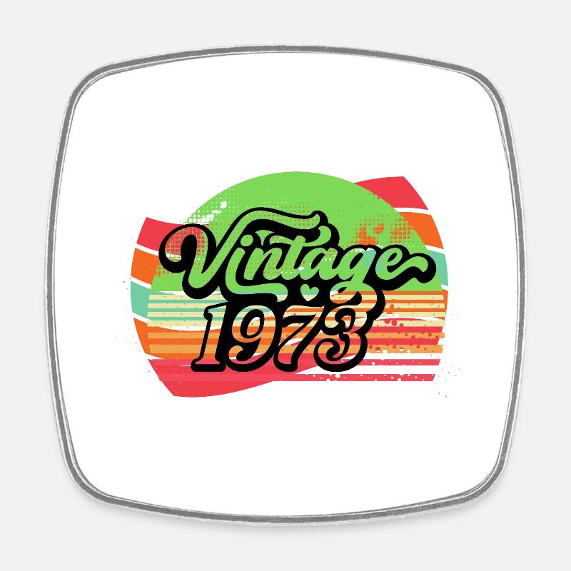 Vintage 1973 - Square fridge magnet - white