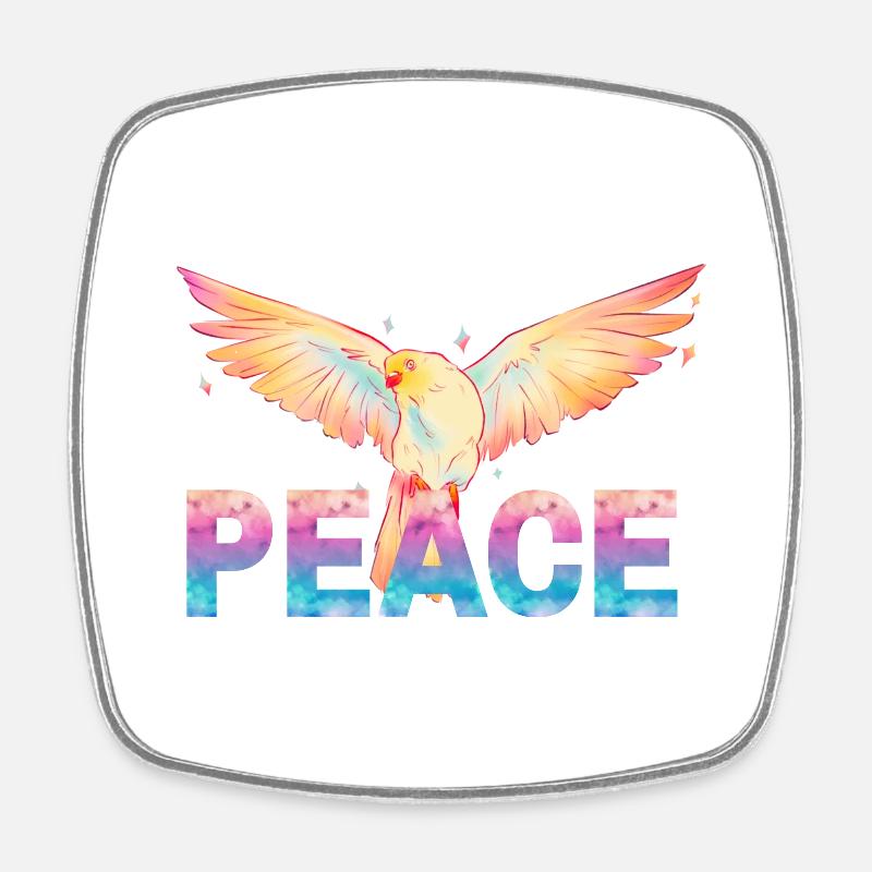 Peace - Square fridge magnet - white