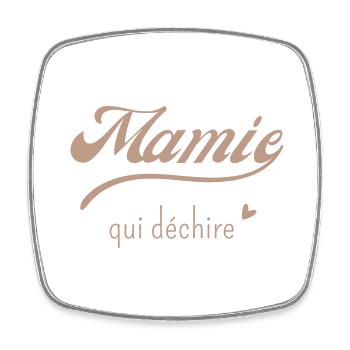 Mamie qui déchire - Magnet carré - blanc - Devant