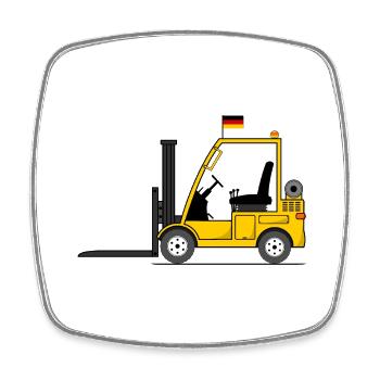 Stapler Deutschland Flagge - Viereckiger Kühlschrankmagnet - Weiß - Vorne