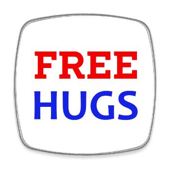 Free Hugs - Magnet carré - blanc - Devant
