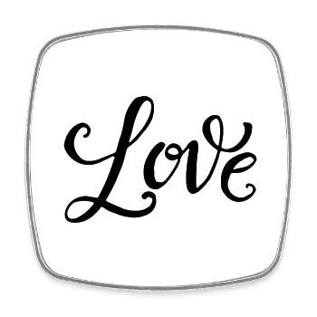 LOVE - Viereckiger Kühlschrankmagnet - Weiß - Vorne
